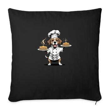 Dog Chef Dog Lovers Gift PaneCake - Coussin et housse de 45 x 45 cm - noir - Devant