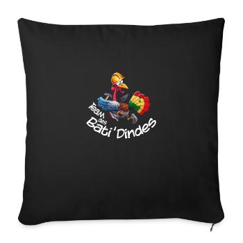 Cartoon Truthahn, Bauhelm, Turnschuhe - Sofakissen mit Füllung 45 x 45 cm - Schwarz - Vorne