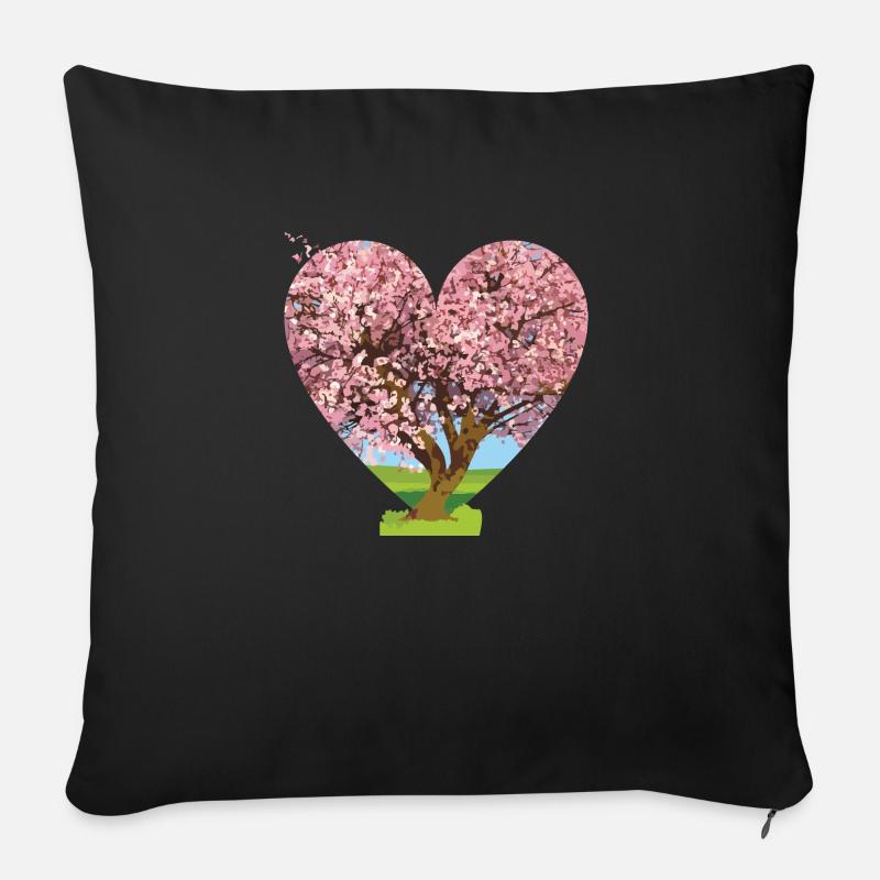 Blossom - Sofa pillow with filling 45cm x 45cm - black