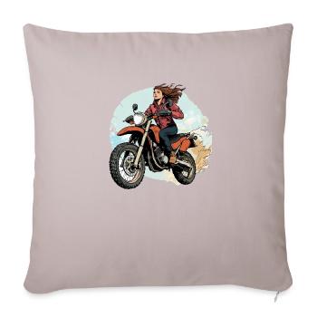Ready to Roam: Freedom on two wheels! - Sofa pillow with filling 45cm x 45cm - light taupe - Front