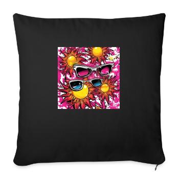 Multipe Sonnen mit zwei Brillen - Sofakissen mit Füllung 45 x 45 cm - Schwarz - Vorne