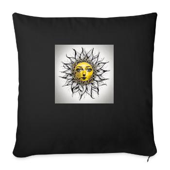 As The Sun celebrated the Day Light - Sofakissen mit Füllung 45 x 45 cm - Schwarz - Vorne