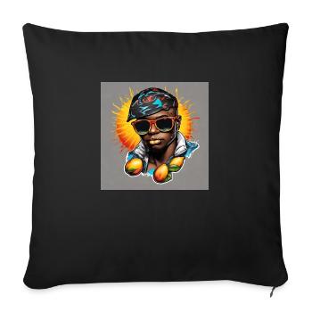 MANGO TRIBE - Sofakissen mit Füllung 45 x 45 cm - Schwarz - Vorne