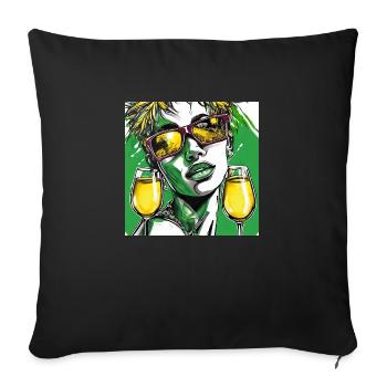 NEW GREEN - Sofakissen mit Füllung 45 x 45 cm - Schwarz - Vorne