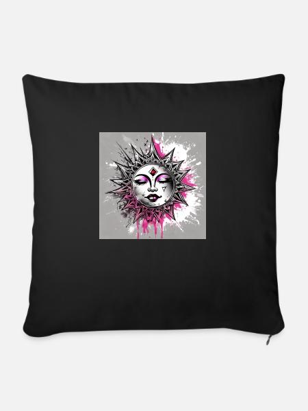 PURPURE NEWS - Sofakissen mit Füllung 45 x 45 cm - Schwarz