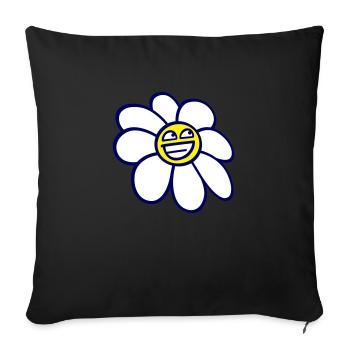 Marguerite Spring Summer Cute Funny Face - Sofa pillow with filling 45cm x 45cm - black - Front