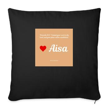 commit yourself - Sofa pillow with filling 45cm x 45cm - black - Front