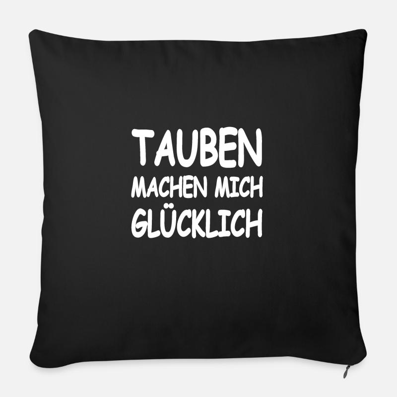 Tauben - Sofakissen mit Füllung 45 x 45 cm - Schwarz