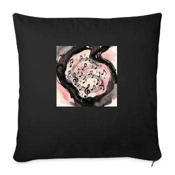 Musik schwarz Licht noten mehrere schwebend himme - Sofakissen mit Füllung 45 x 45 cm - Schwarz - Vorne