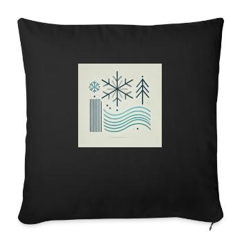 Winter design 2024 - Sofa pillow with filling 45cm x 45cm - black - Front