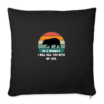 I'm a wombat! - Sofakissen mit Füllung 45 x 45 cm - Schwarz - Vorne