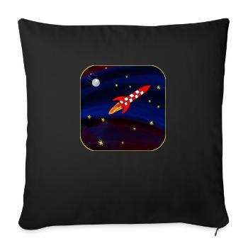 Sputnik rocket - Sofa pillow with filling 45cm x 45cm - black - Front