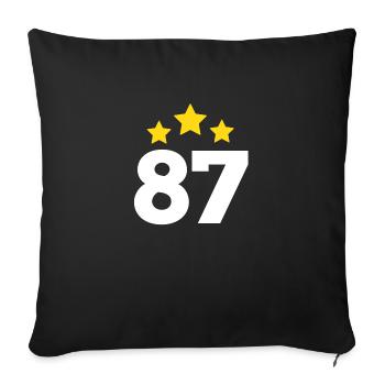 87 ans étoile - cadeau 87e anniversaire - Coussin et housse de 45 x 45 cm - noir - Devant