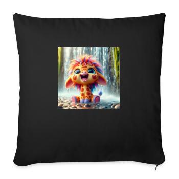 Giraffe Waterfall - Sofa pillow with filling 45cm x 45cm - black - Front