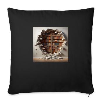 Hidden Library - Sofa pillow with filling 45cm x 45cm - black - Front
