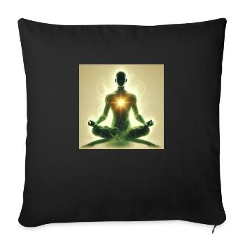 Green Meditation - Sofa pillow with filling 45cm x 45cm - black - Front