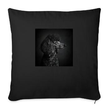 Black Animals - Black Poodle - Sofa pillow with filling 45cm x 45cm - black - Front