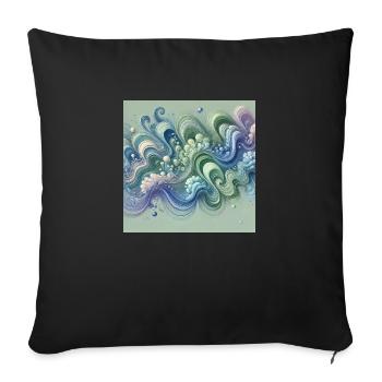 Flowing harmony - Sofa pillow with filling 45cm x 45cm - black - Front