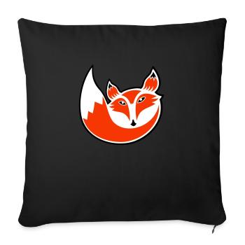 Fox Red Fox Wild Forest Animal Cool Logo Icon - Sofa pillow with filling 45cm x 45cm - black - Front