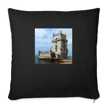 Belém Tower - Sofa pillow with filling 45cm x 45cm - black - Front