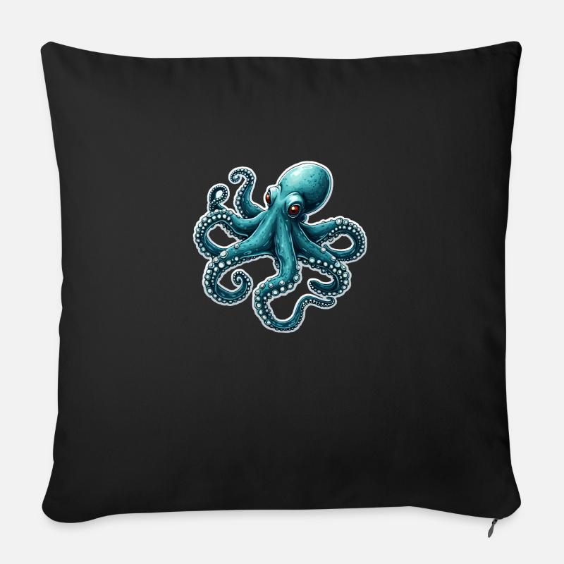 KRAKE - Sofakissen mit Füllung 45 x 45 cm - Schwarz