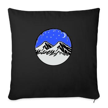 Starry sky mountains - Sofa pillow with filling 45cm x 45cm - black - Front