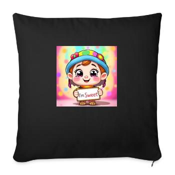 Doux E - Coussin et housse de 45 x 45 cm - noir - Devant