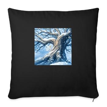 An Isekai anime style depicts a dynamic ancient - Sofa pillow with filling 45cm x 45cm - black - Front