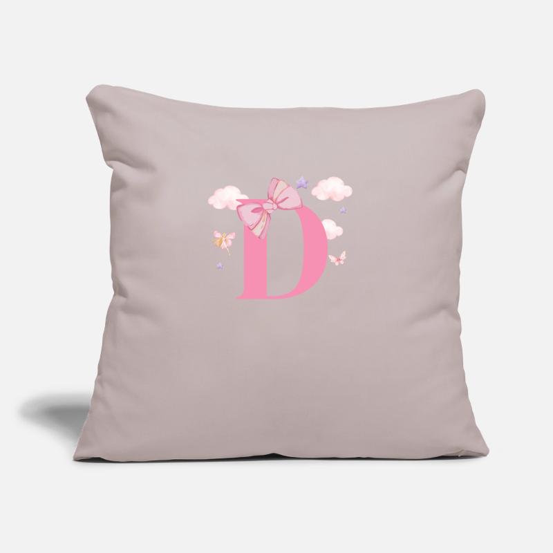 Pink Letter D Clouds Sofa pillow with filling 45cm x 45cm
