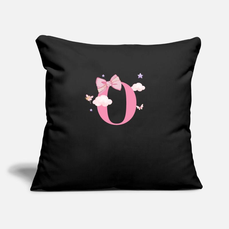 Letter o pink clouds Sofa pillow with filling 45cm x 45cm