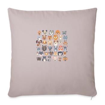 Animaux - Coussin et housse de 45 x 45 cm - taupe clair - Devant