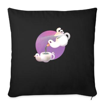 Deepes Teeservice - Sofakissen mit Füllung 45 x 45 cm - Schwarz - Vorne