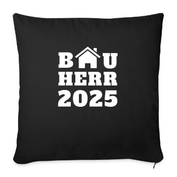 BUILDER 2025 - HOUSE CONSTRUCTION - HOME - DREAM HOUSE - Sofa pillow with filling 45cm x 45cm - black - Front