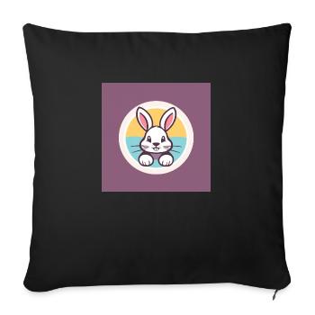 Der süße Osterhase ist überglücklich! - Sofakissen mit Füllung 45 x 45 cm - Schwarz - Vorne