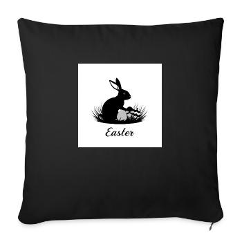 Lustige Ostereiersuche - Sofakissen mit Füllung 45 x 45 cm - Schwarz - Vorne