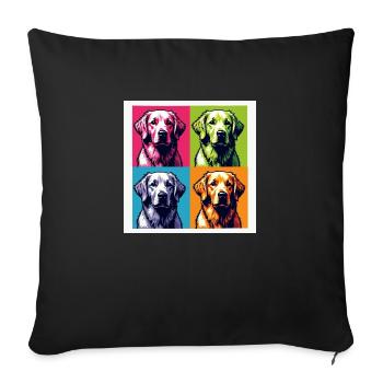 Pop-Art Golden Retriever - Sofakissen mit Füllung 45 x 45 cm - Schwarz - Vorne