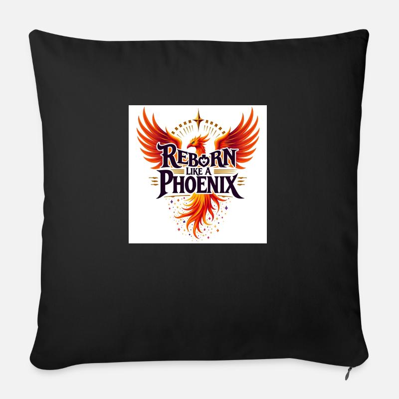 Reborn Like A Phoenix - Sofakissen mit Füllung 45 x 45 cm - Schwarz