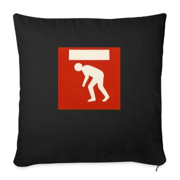 Surveillez votre tête - Coussin et housse de 45 x 45 cm - noir - Devant