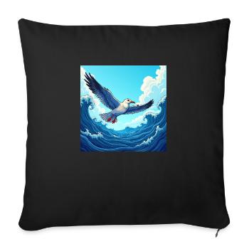 Bonjour, à la visite du port - Coussin et housse de 45 x 45 cm - noir - Devant