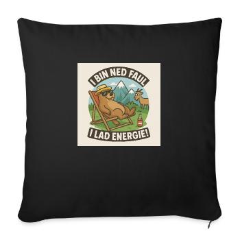Mode marmotte : de l’énergie au lieu du stress ! - Coussin et housse de 45 x 45 cm - noir - Devant