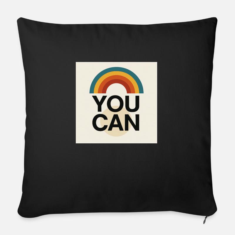 Rainbow design - Sofa pillow with filling 45cm x 45cm - black