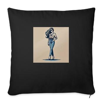 Confident Chic - Sofa pillow with filling 45cm x 45cm - black - Front