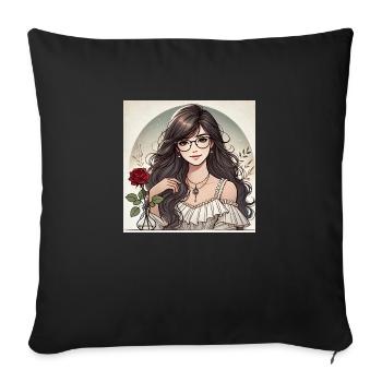 Romantic Portrait in Soft Light - Sofa pillow with filling 45cm x 45cm - black - Front