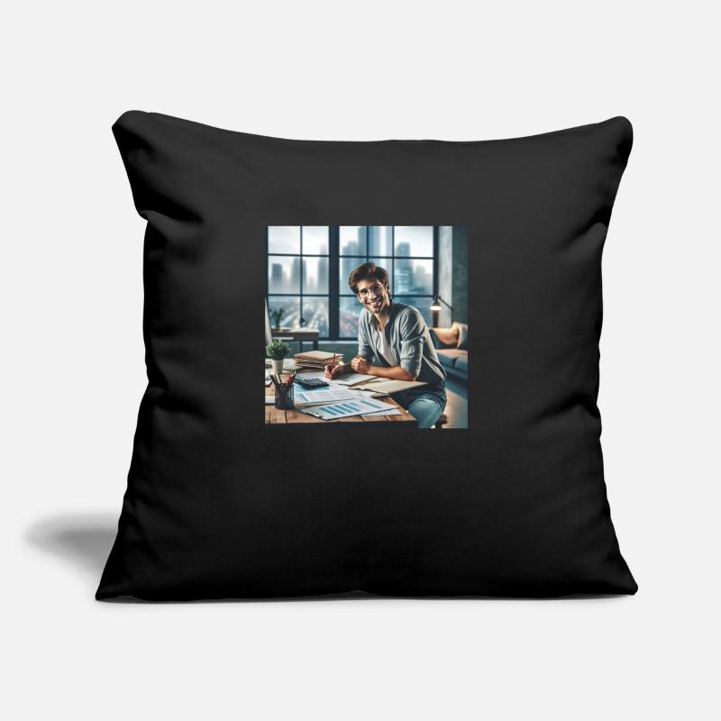 Comptable heureux Coussin et housse de 45 x 45 cm