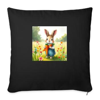 Lapin mignon - Coussin et housse de 45 x 45 cm - noir - Devant