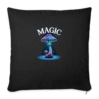 Magic mushroom in starlight - Sofa pillow with filling 45cm x 45cm - black - Front