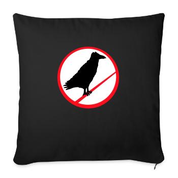 Raven Sitting Forbidden Rod Rope Sign Note - Sofa pillow with filling 45cm x 45cm - black - Front