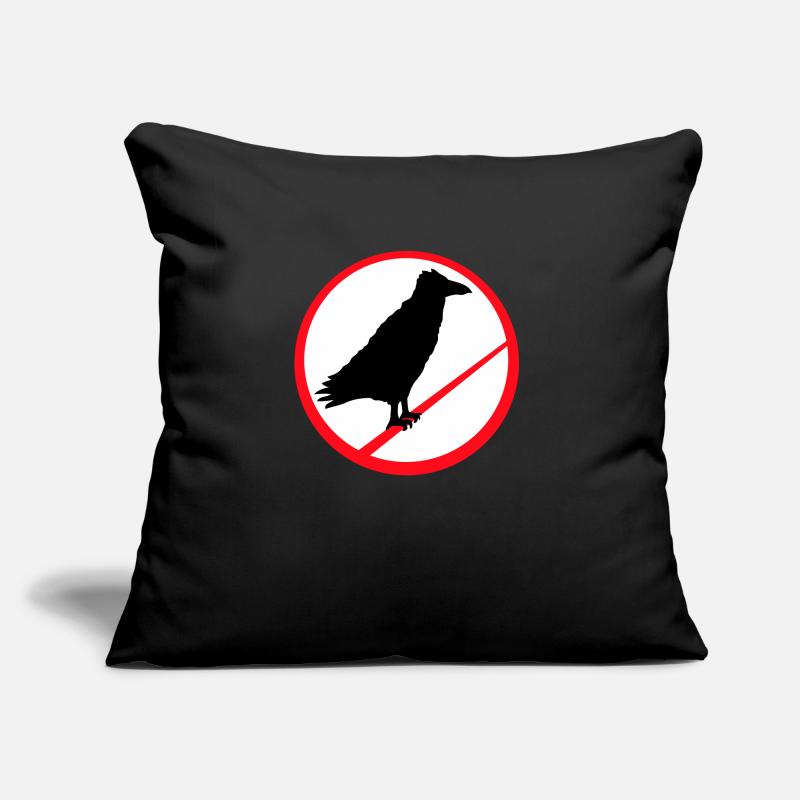 Corbeau assis interdit Rod Corde signe Note Coussin et housse de 45 x 45 cm