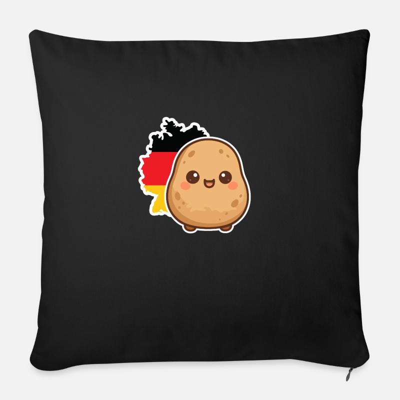 Deutsche Kartoffel - Sofakissen mit Füllung 45 x 45 cm - Schwarz