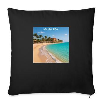 Égypte Baie de Soma - Coussin et housse de 45 x 45 cm - noir - Devant